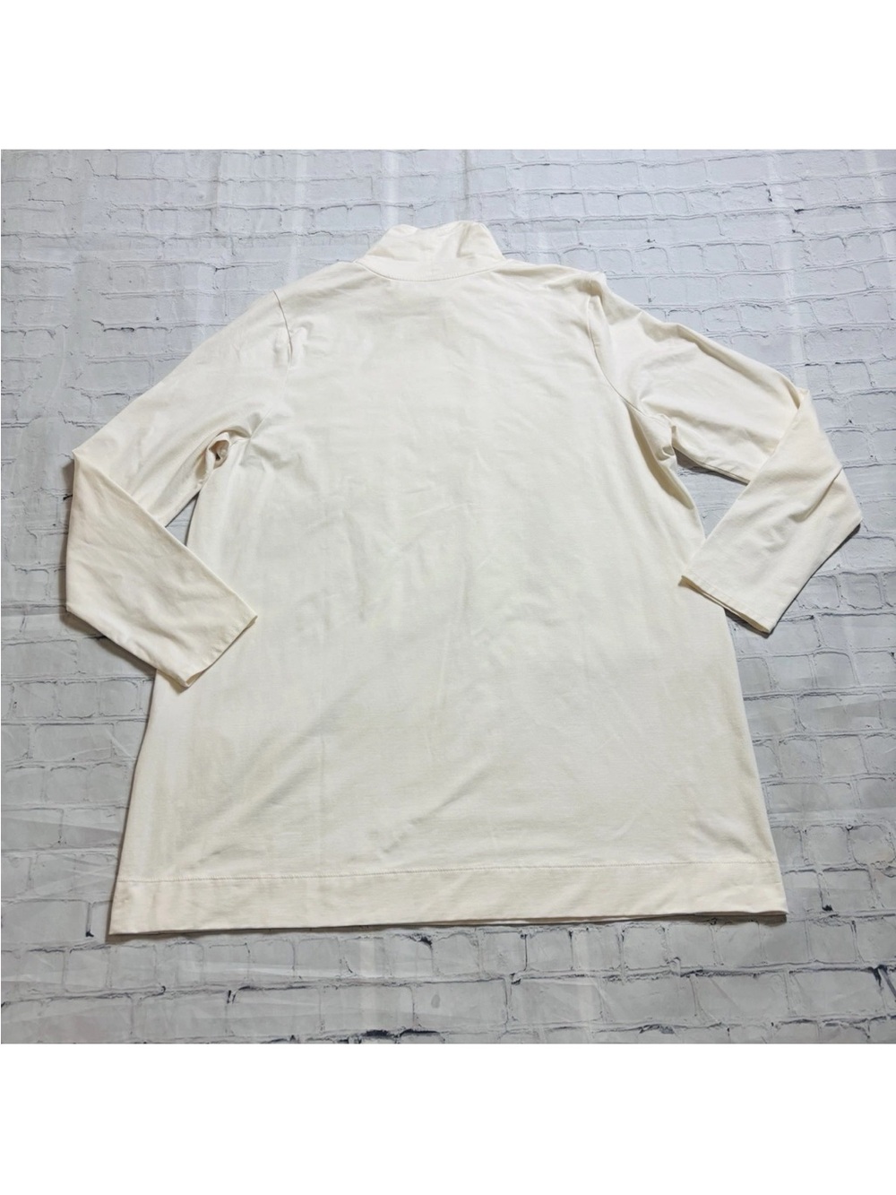 J.Jill Luxe Supima Turtleneck Tunic Long Sleeve Top Ivory Size XL Women's - Picture 9 of 10
